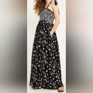 NWOT Free People Color My World Floral Wide Leg Jumpsuit w Smocked Bodice.